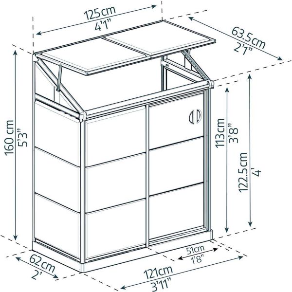 Serre de jardin en aluminium et polycarbonate adossée Lean To - PAA-0168