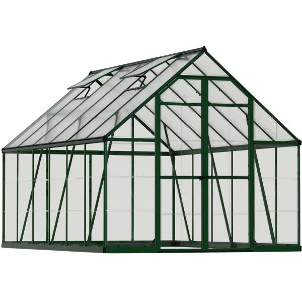 Serre de jardin en aluminium vert et polycarbonate Balance