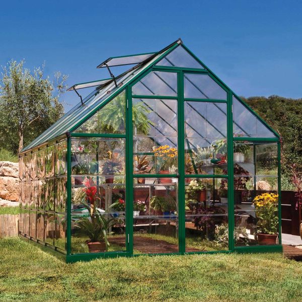 Serre de jardin en aluminium vert et polycarbonate Balance - Canopia by Palram