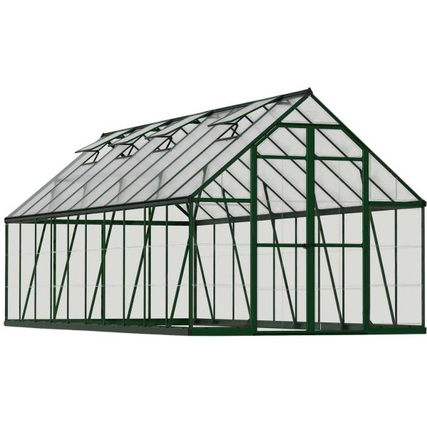 Serre de jardin en aluminium vert et polycarbonate Balance