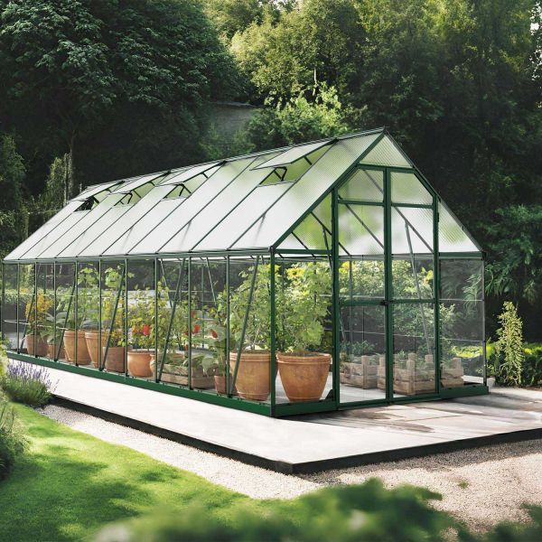 Serre de jardin en aluminium vert et polycarbonate Balance - Canopia by Palram