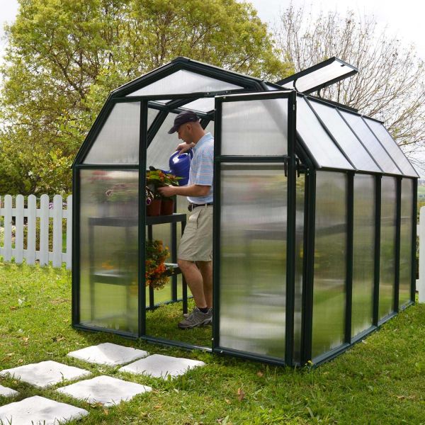 Serre de jardin en aluminium vert et polycarbonate Eco Grow - Canopia by Palram