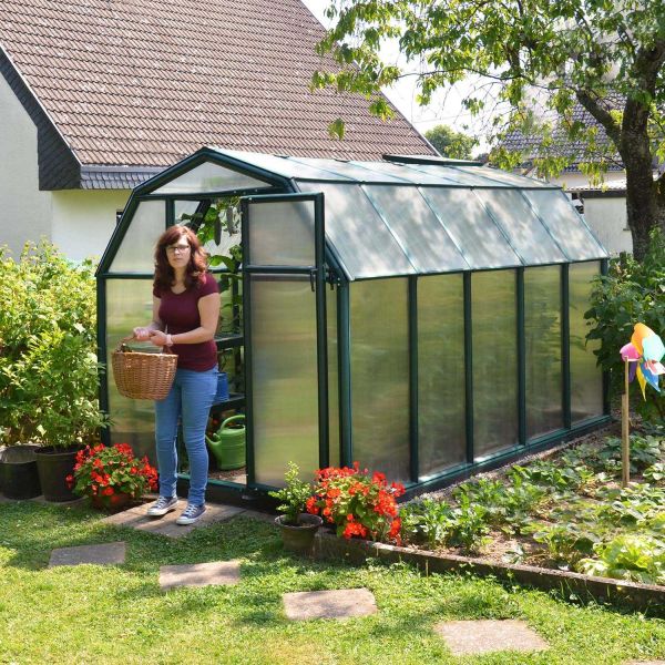 Serre de jardin en aluminium vert et polycarbonate Eco Grow - Canopia by Palram