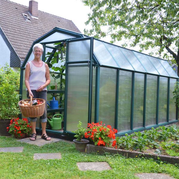 Serre de jardin en aluminium vert et polycarbonate Eco Grow - Canopia by Palram