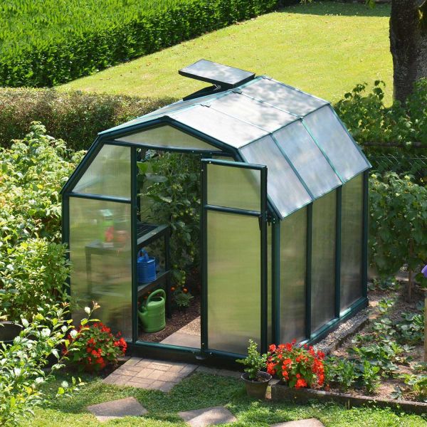 Serre de jardin en aluminium vert et polycarbonate Eco Grow - Canopia by Palram