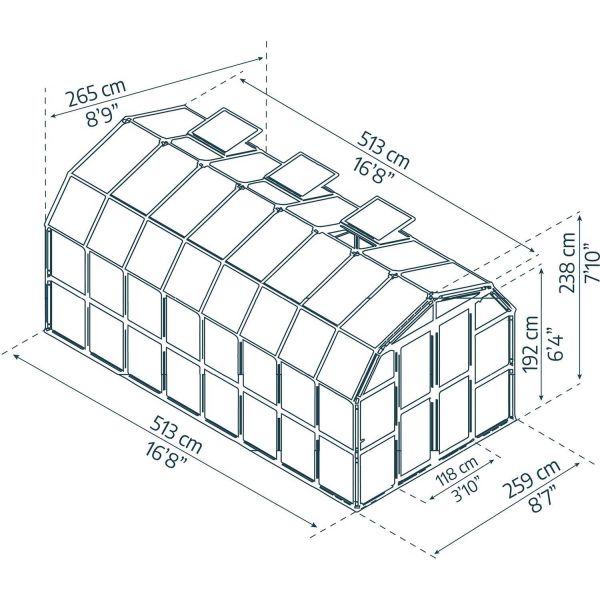 Serre de jardin en aluminium vert et polycarbonate Grand Gardener - PAA-0146