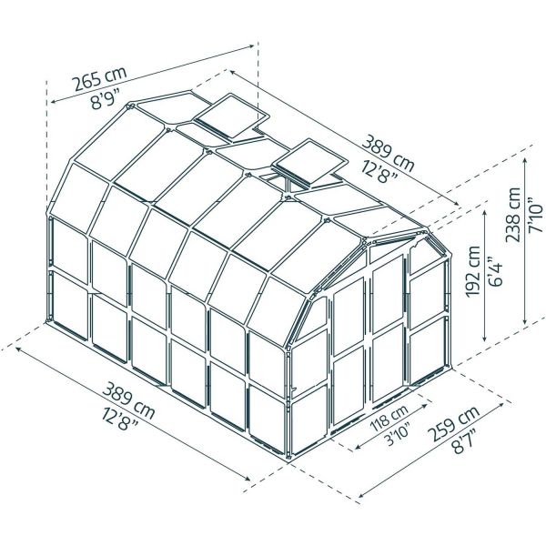 Serre de jardin en aluminium vert et polycarbonate Grand Gardener - PAA-0145