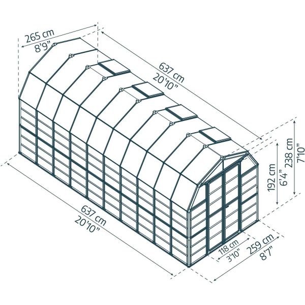 Serre de jardin en aluminium vert et polycarbonate Grand Gardener - PAA-0147