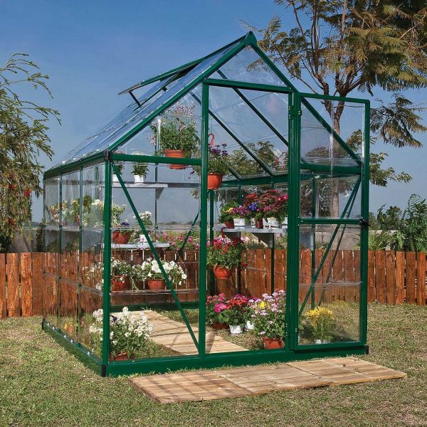 Serre de jardin en aluminium vert et polycarbonate Harmony - 7