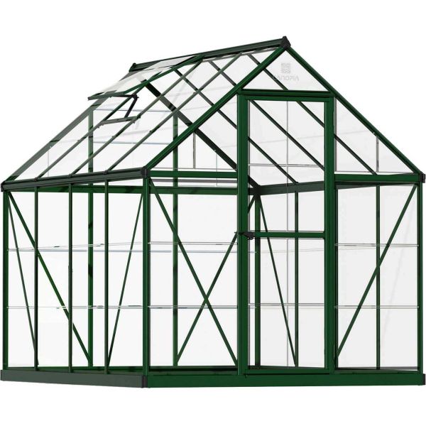 Serre de jardin en aluminium vert et polycarbonate Harmony