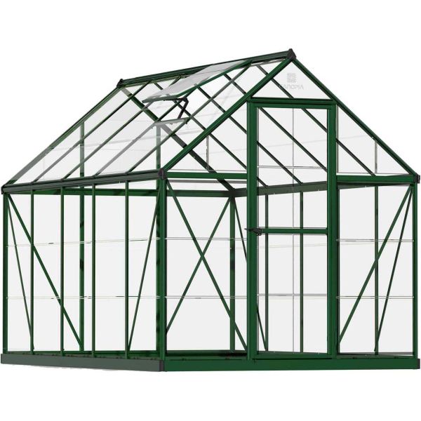 Serre de jardin en aluminium vert et polycarbonate Harmony