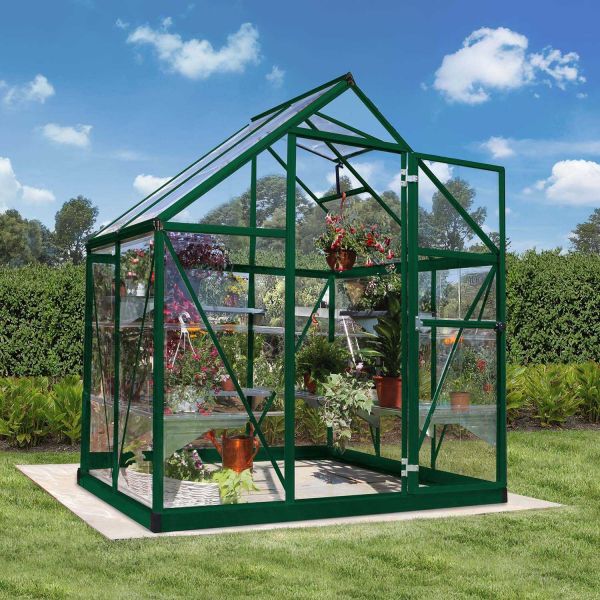 Serre de jardin en aluminium vert et polycarbonate Harmony - Canopia by Palram