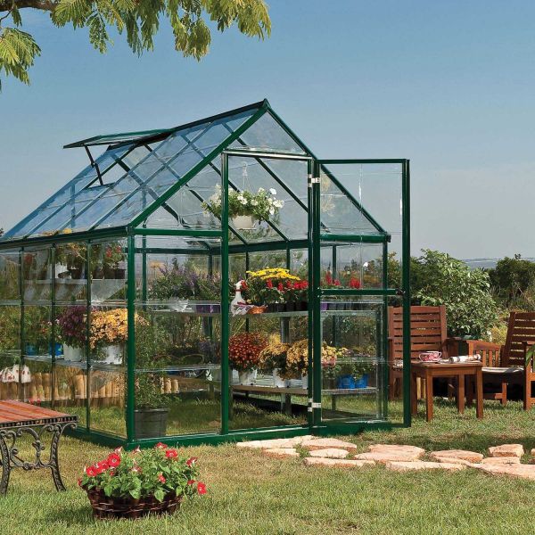 Serre de jardin en aluminium vert et polycarbonate Harmony - 8