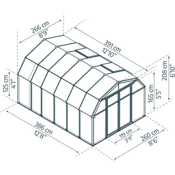 Serre de jardin en aluminium vert et polycarbonate Hobby Gardener - PAA-0141