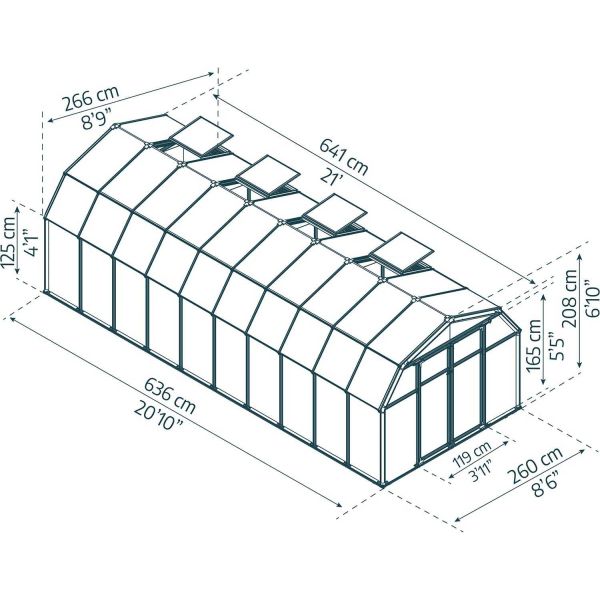 Serre de jardin en aluminium vert et polycarbonate Hobby Gardener - PAA-0143