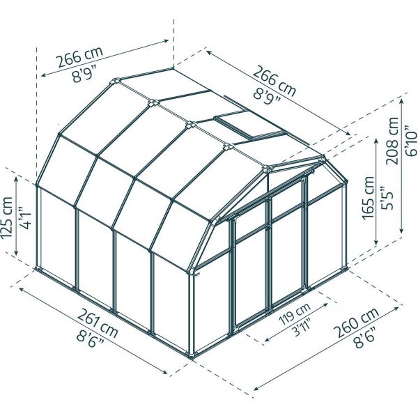 Serre de jardin en aluminium vert et polycarbonate Hobby Gardener - PAA-0140