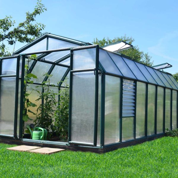 Serre de jardin en aluminium vert et polycarbonate Hobby Gardener - 7