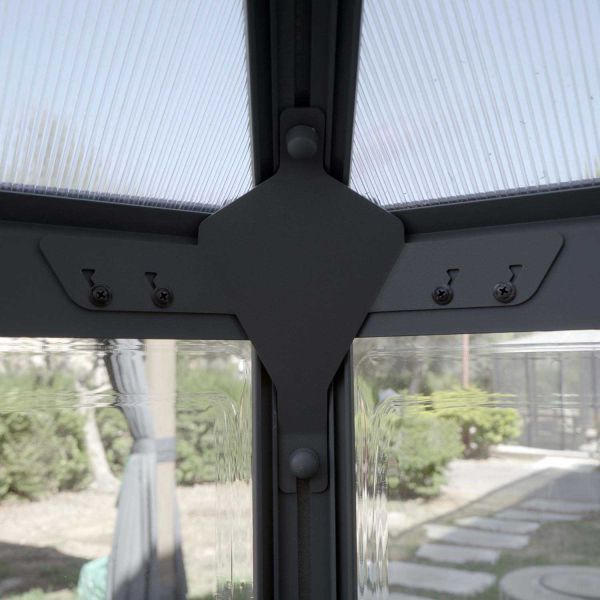 Serre de jardin hexagonale en aluminium et polycarbonate Oasis - 5