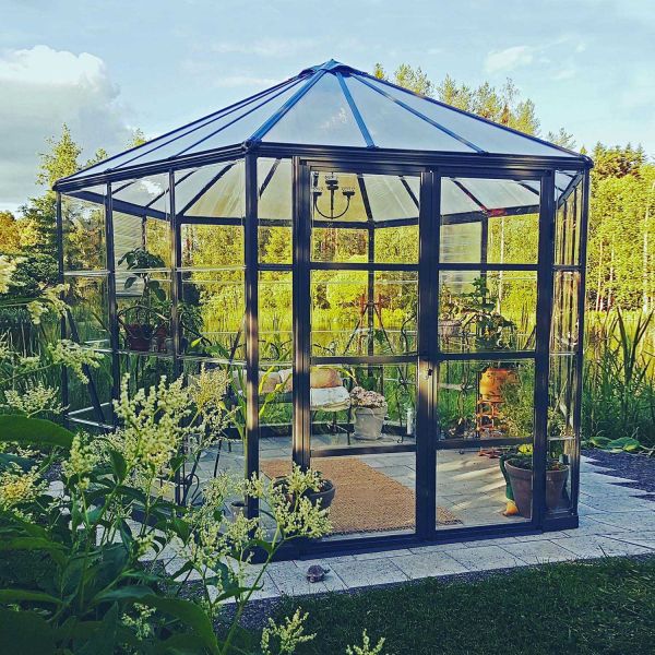 Serre de jardin hexagonale en aluminium et polycarbonate Oasis - 7