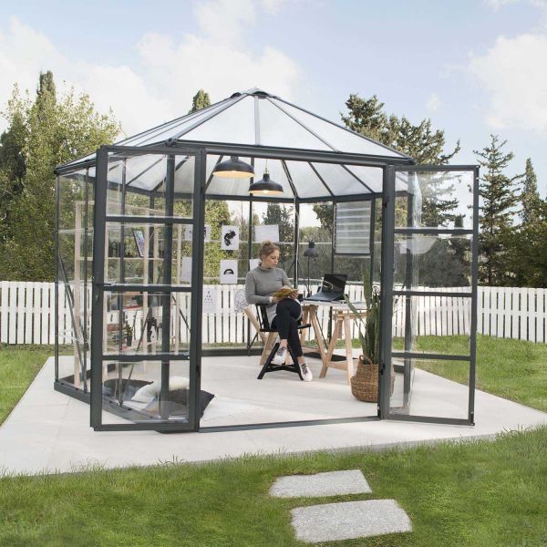 Serre de jardin hexagonale en aluminium et polycarbonate Oasis - Canopia by Palram