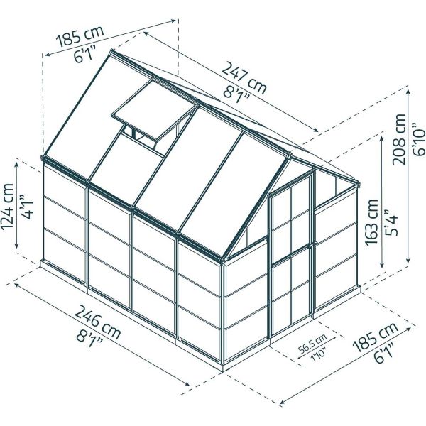 Serre de jardin en polycarbonate Hybrid - PAA-0134