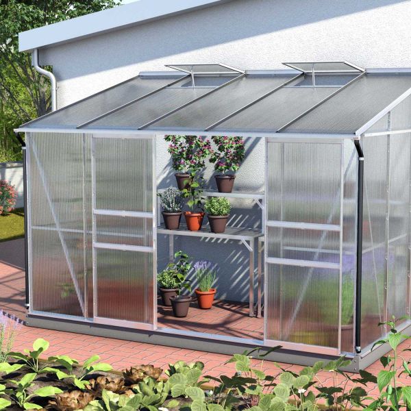 Serre de jardin en polycarbonate 4 mm et aluminium anodisé Ida - VITAVIA