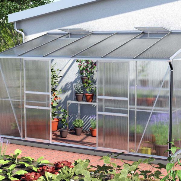 Serre de jardin en polycarbonate 4 mm et aluminium anodisé Ida - VITAVIA