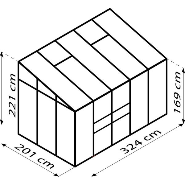 Serre de jardin en polycarbonate 4 mm et aluminium anodisé Ida - VIT-0204