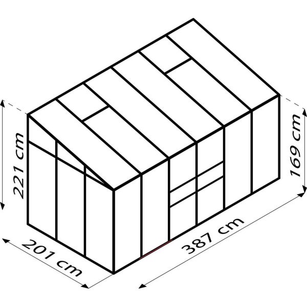 Serre de jardin en polycarbonate 4 mm et aluminium anodisé Ida - VIT-0205