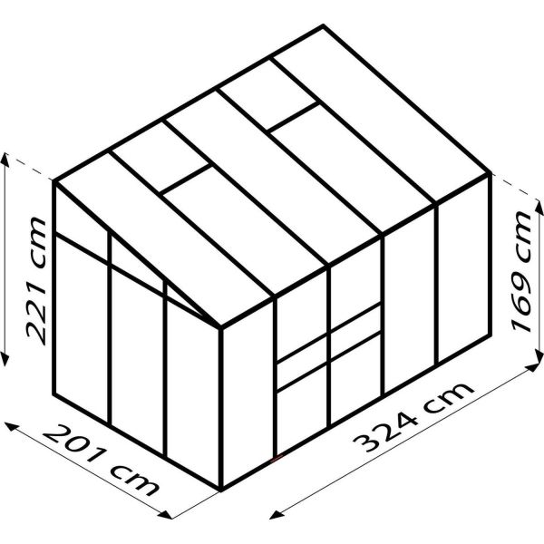 Serre de jardin en polycarbonate 6 mm et aluminium anodisé Ida - VIT-0207