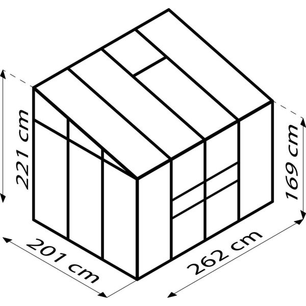 Serre de jardin en polycarbonate 4 mm et aluminium anodisé Ida - VIT-0203