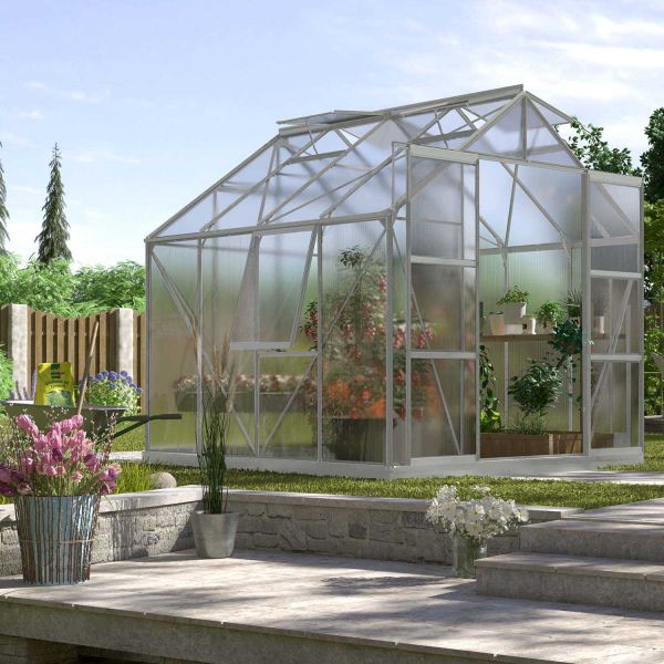 Serre de jardin en polycarbonate 6 mm et aluminium anodisé Jupiter - VITAVIA