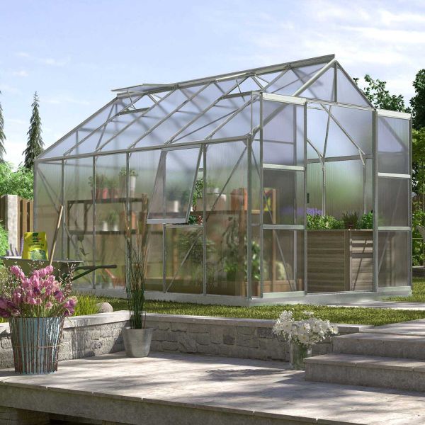 Serre de jardin en polycarbonate 4 mm et aluminium anodisé Jupiter - VITAVIA