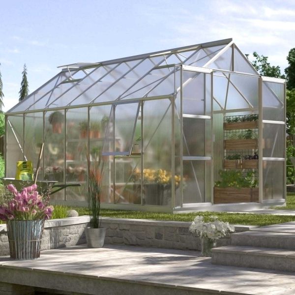 Serre de jardin en polycarbonate 4 mm et aluminium anodisé Jupiter - VITAVIA