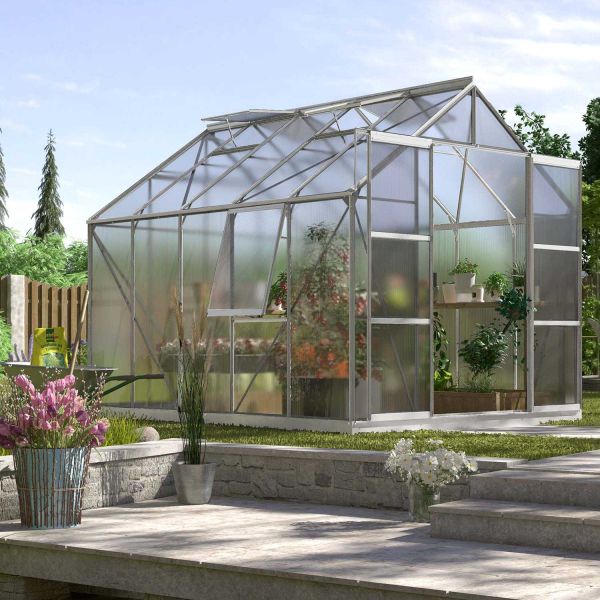 Serre de jardin en polycarbonate 6 mm et aluminium anodisé Jupiter - VITAVIA