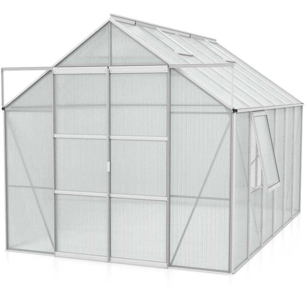 Serre de jardin en polycarbonate 4 mm et aluminium anodisé Jupiter