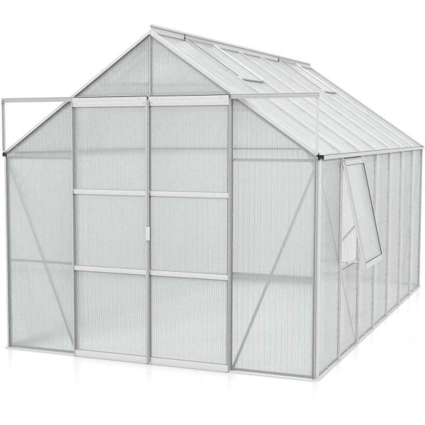 Serre de jardin en polycarbonate 4 mm et aluminium anodisé Jupiter