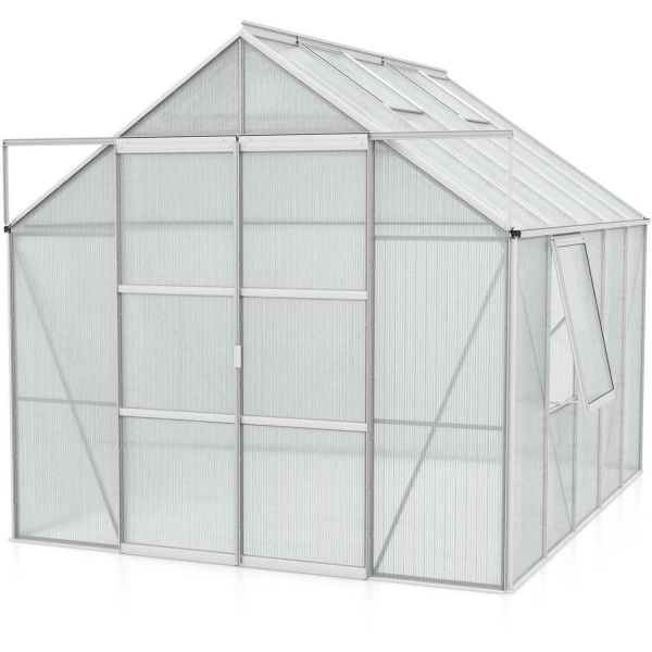 Serre de jardin en polycarbonate 6 mm et aluminium anodisé Jupiter