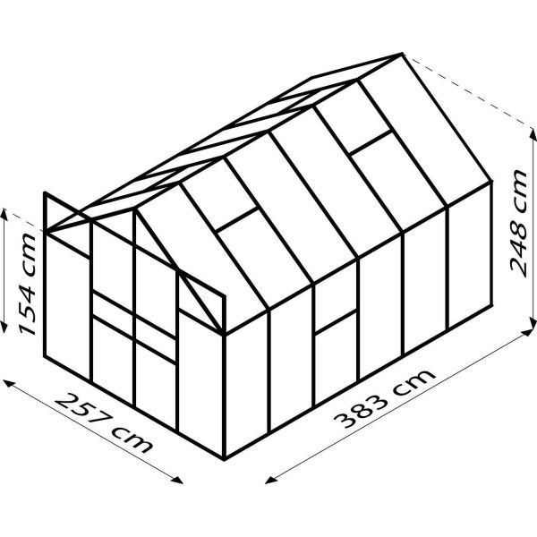 Serre de jardin en polycarbonate 4 mm et aluminium anodisé Jupiter - VIT-0150