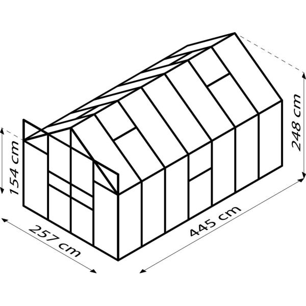 Serre de jardin en polycarbonate 4 mm et aluminium anodisé Jupiter - VIT-0151