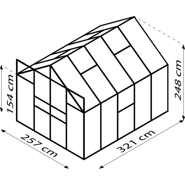 Serre de jardin en polycarbonate 4 mm et aluminium anodisé Jupiter - VIT-0149