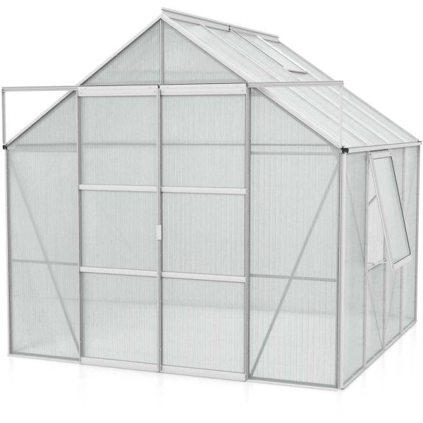 Serre de jardin en polycarbonate 6 mm et aluminium anodisé Jupiter