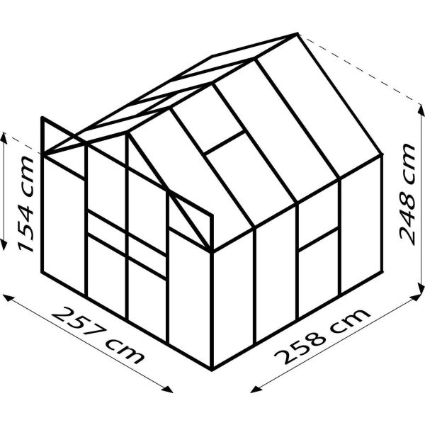 Serre de jardin en polycarbonate 4 mm et aluminium anodisé Jupiter - VIT-0148