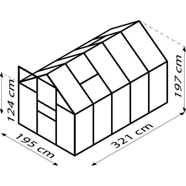 Serre de jardin en polycarbonate 4 mm et aluminium anodisé Venus - VIT-0103