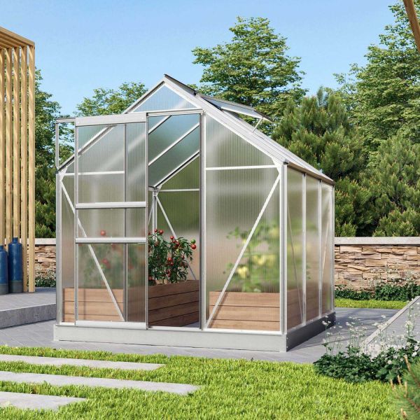 Serre de jardin en polycarbonate 6 mm et aluminium anodisé Venus - VITAVIA