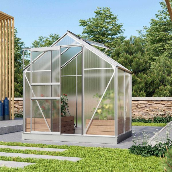 Serre de jardin en polycarbonate 6 mm et aluminium anodisé Venus - VITAVIA