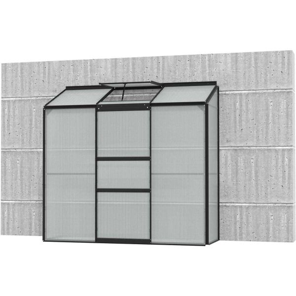 Serre de jardin en polycarbonate 4 mm et aluminium noir Ida