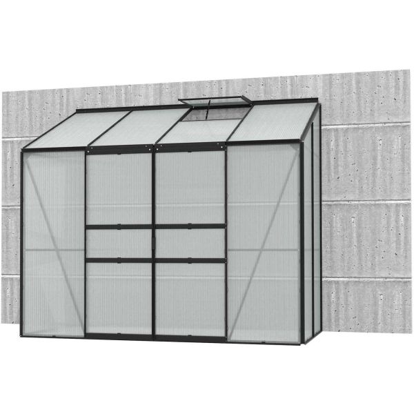 Serre de jardin en polycarbonate 4 mm et aluminium noir Ida