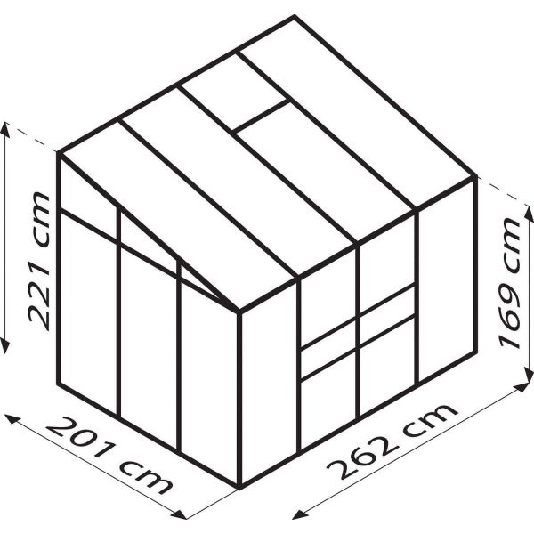 Serre de jardin en polycarbonate 4 mm et aluminium noir Ida - VIT-0221