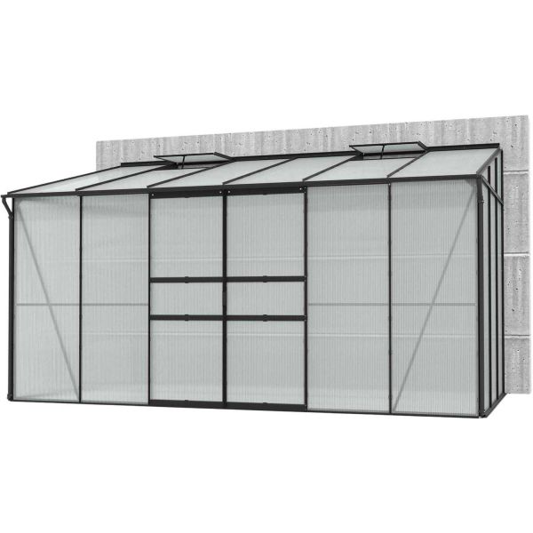 Serre de jardin en polycarbonate 4 mm et aluminium noir Ida